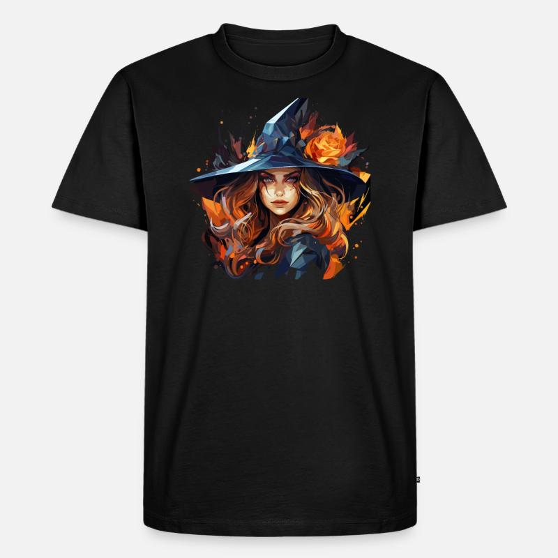 Schöne Hexe Polygon - Männer Premium Bio T-Shirt - Schwarz
