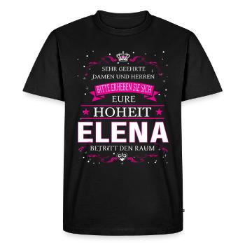 Eure Hoheit Elena betritt den Raum - Männer Premium Bio T-Shirt - Schwarz - Vorne - Nico (187cm)