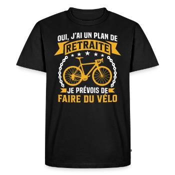 Je prévois de faire du vélo retraité cycliste - T-shirt Premium bio Homme - noir - Devant - Nico (187cm)