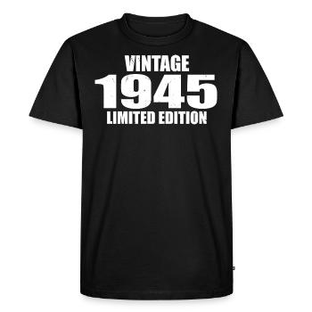 Vintage 1945 Birthday 1945 Retro 1945 - Men's Premium Organic T-Shirt - black - Front - Nico (187cm)