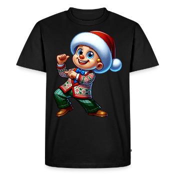 Chapeau de Noël de Noël de danse drôle - T-shirt Premium bio Homme - noir - Devant - Nico (187cm)