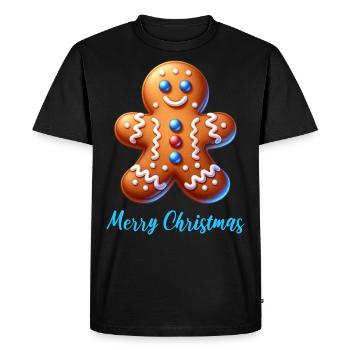 Gingerbread Christmas Merry Christmas - Men's Premium Organic T-Shirt - black - Front - Nico (187cm)