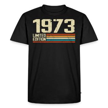 Vintage 1973 Anniversaire Rétro - Né en 1973 - T-shirt Premium bio Homme - noir - Devant - Nico (187cm)
