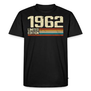 Vintage 1962 Anniversaire Rétro - Né en 1962 - T-shirt Premium bio Homme - noir - Devant - Nico (187cm)