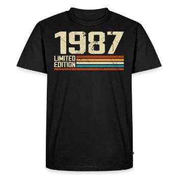 Vintage 1987 Retro Birthday - Born in 1987 - Men's Premium Organic T-Shirt - black - Front - Nico (187cm)