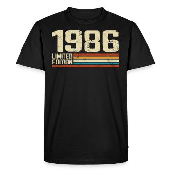 Vintage 1986 Anniversaire Rétro - Né en 1986 - T-shirt Premium bio Homme - noir - Devant - Nico (187cm)