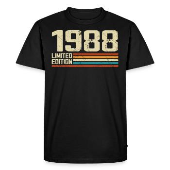 Vintage 1988 Anniversaire Rétro - Né en 1988 - T-shirt Premium bio Homme - noir - Devant - Nico (187cm)