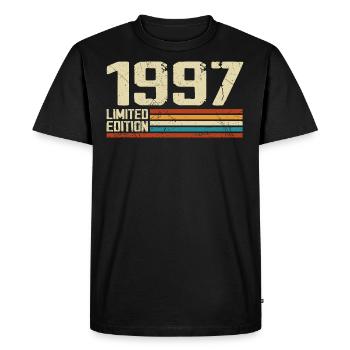 Vintage 1997 Anniversaire Rétro - Né en 1997 - T-shirt Premium bio Homme - noir - Devant - Nico (187cm)