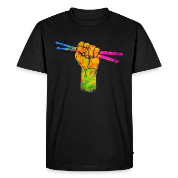 Batteur de batteur de batterie - T-shirt Premium bio Homme - noir - Devant - Nico (187cm)