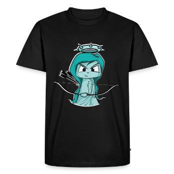douce statue de la Liberté, archer, tir à l’arc - T-shirt Premium bio Homme - noir - Devant - Nico (187cm)