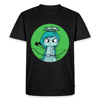 douce statue de la Liberté, archer, tir à l’arc - T-shirt Premium bio Homme - noir - Devant - Nico (187cm)