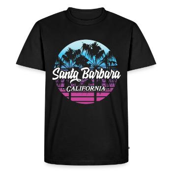 Santa Barbara Californie Coucher de soleil rétro - T-shirt Premium bio Homme - noir - Devant - Nico (187cm)