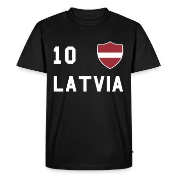 Lettonie Lettonie Lettonie - T-shirt Premium bio Homme - noir - Devant - Nico (187cm)
