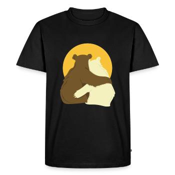 Ours chère maman papa ours - T-shirt Premium bio Homme - noir - Devant - Nico (187cm)
