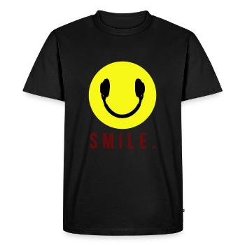 Sourire Emoji - T-shirt Premium bio Homme - noir - Devant - Nico (187cm)