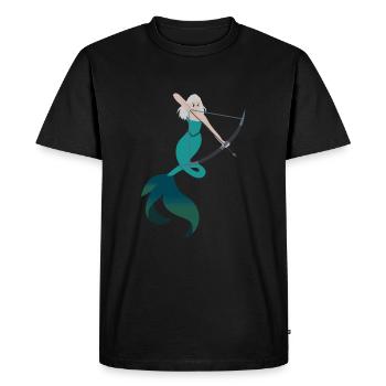 Sirène sagittaire - T-shirt Premium bio Homme - noir - Devant - Nico (187cm)