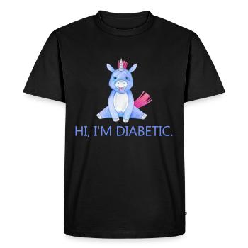 hi im diabetic - T-shirt Premium bio Homme - noir - Devant - Nico (187cm)