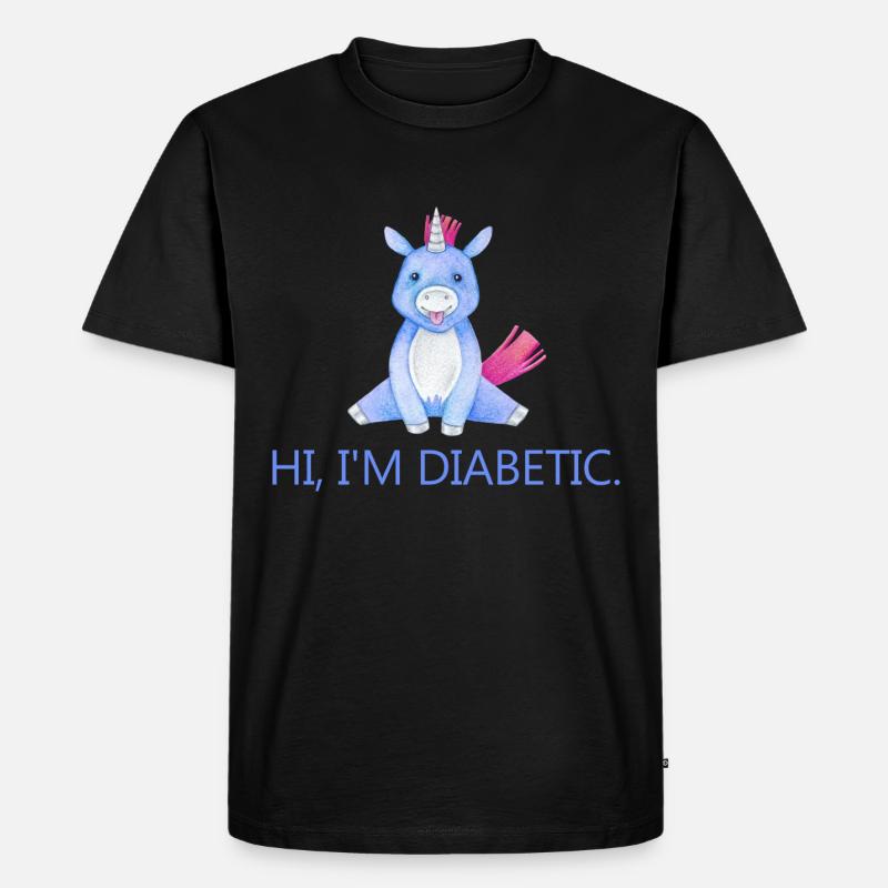 hi im diabetic - Männer Premium Bio T-Shirt - Schwarz