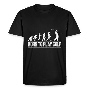 Golf Tee Evolution Funny pour les golfeurs - T-shirt Premium bio Homme - noir - Devant - Nico (187cm)