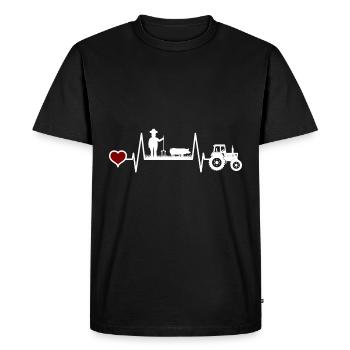 Farmer pigs piglet heartbeat for farmers - Men's Premium Organic T-Shirt - black - Front - Nico (187cm)