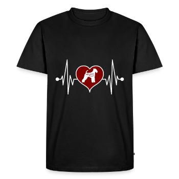 Airedale Terrier Fox Terrier Dogs Heartbeat - T-shirt Premium bio Homme - noir - Devant - Nico (187cm)