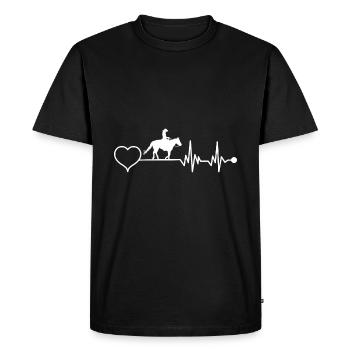 Western Riding Western Heartbeat for Western Riders - Men's Premium Organic T-Shirt - black - Front - Nico (187cm)