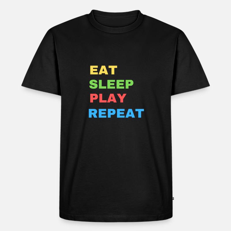 eat sleep play repeat - T-shirt Premium bio Homme - noir