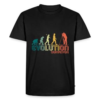 Surveyor Surveyor Evolution Retro Funny - Men's Premium Organic T-Shirt - black - Front - Nico (187cm)