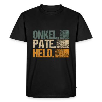 Oncle Parrain Parrain Parrain Baptême Rétro dire - T-shirt Premium bio Homme - noir - Devant - Nico (187cm)