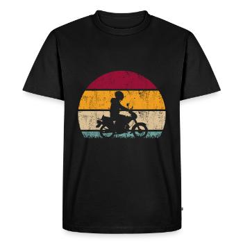 Moped moped driver Retro Vintage for moped drivers - Men's Premium Organic T-Shirt - black - Front - Nico (187cm)