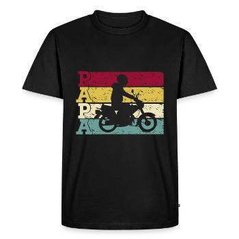 Cyclomoteur Mofa Papa Retro pour les conducteurs de cyclomoteurs père grand-père - T-shirt Premium bio Homme - noir - Devant - Nico (187cm)