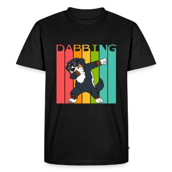 Bouvier Bernois Bernois Dabbing Dancing Retro - T-shirt Premium bio Homme - noir - Devant - Nico (187cm)