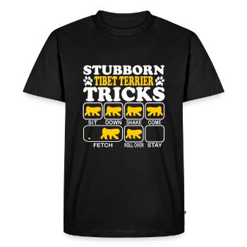 Tibétain terrier temple chien astuces têtues disant - T-shirt Premium bio Homme - noir - Devant - Nico (187cm)