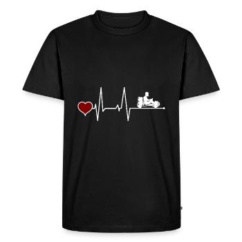 GoKart Go-Kart Pilote de GoKart Karting Heartbeat - T-shirt Premium bio Homme - noir - Devant - Nico (187cm)