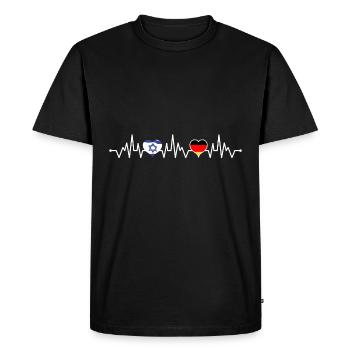 Israel Germany flag heart heartbeat - Men's Premium Organic T-Shirt - black - Front - Nico (187cm)