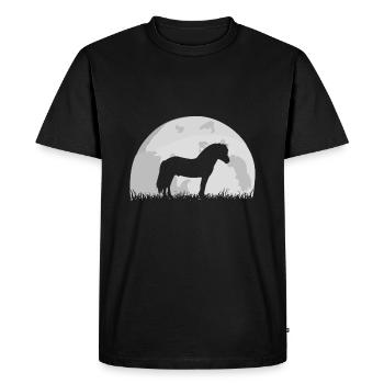 Fjord horse fjord pony full moon moon silhouette - Men's Premium Organic T-Shirt - black - Front - Nico (187cm)