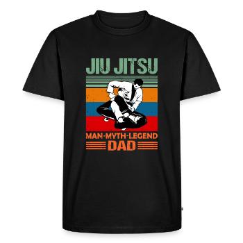 Jiu Jitsu papa arts martiaux père disant rétro - T-shirt Premium bio Homme - noir - Devant - Nico (187cm)