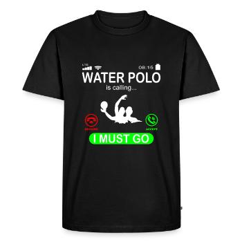Water-polo sports nautiques appelle dire drôle - T-shirt Premium bio Homme - noir - Devant - Nico (187cm)