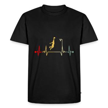 Basketball Dunking Dunk Heartbeat Retro - Men's Premium Organic T-Shirt - black - Front - Nico (187cm)