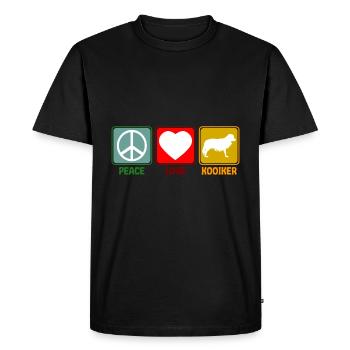 Cooïiker cooïiker Peace Love Proverbe Rétro - T-shirt Premium bio Homme - noir - Devant - Nico (187cm)