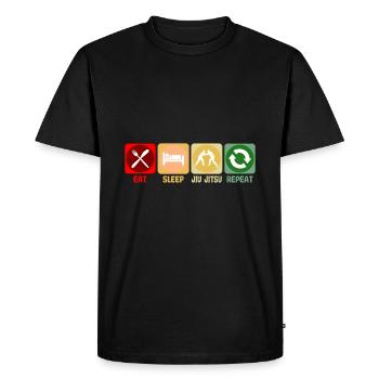 Art Martial Jiu Jitsu Mangez Sommeil Rétro Dire Drôle - T-shirt Premium bio Homme - noir - Devant - Nico (187cm)