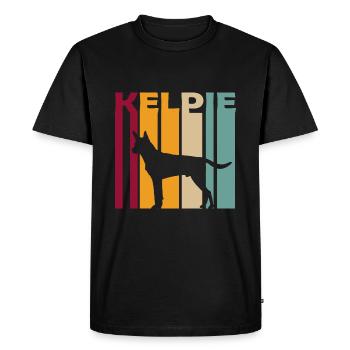 Australian Kelpie Bergerhund Retro Silhouette - T-shirt Premium bio Homme - noir - Devant - Nico (187cm)