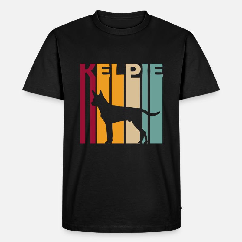 Australian Kelpie Schäferhund Retro Silhouette - Männer Premium Bio T-Shirt - Schwarz