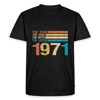 50. Geburtstag 1971 Mann Legende Spruch Retro - Männer Premium Bio T-Shirt - Schwarz - Vorne - Nico (187cm)