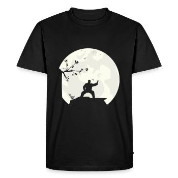 Tai Chi Shadow Boxing Full Moon Moon Silhouette - Men's Premium Organic T-Shirt - black - Front - Nico (187cm)
