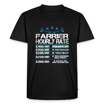 Citation de taux horaire de maréchal-ferrant drôle - T-shirt Premium bio Homme - noir - Devant - Nico (187cm)