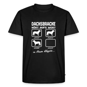 Alpenländische Dachsbracke Hört aufs Wort Spruch - Männer Premium Bio T-Shirt - Schwarz - Vorne - Nico (187cm)