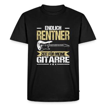 Gitarre Endlich Rente Rentner Zeit Spruch Lustig - Männer Premium Bio T-Shirt - Schwarz - Vorne - Nico (187cm)