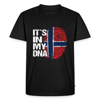 L'ADN d'empreintes digitales du drapeau norvégien disant drôle - T-shirt Premium bio Homme - noir - Devant - Nico (187cm)