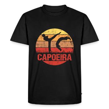 Capoeira art martial lever du soleil silhouette - T-shirt Premium bio Homme - noir - Devant - Nico (187cm)